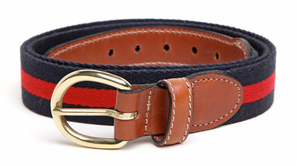 Surcingle Belt With Military Brass Buckle – Khaki/Navy